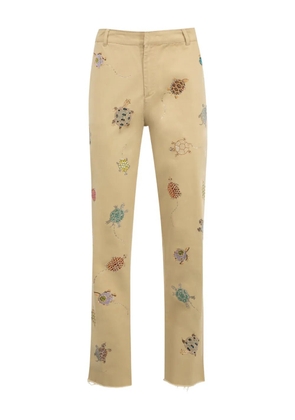 Libertine Turtle Time embroidered trousers - Neutrals