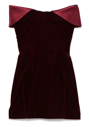Mugler velvet mini dress - Red