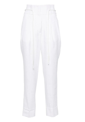 Peserico pleat-detail cropped trousers - White