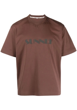 Sunnei logo-print cotton T-shirt - Brown
