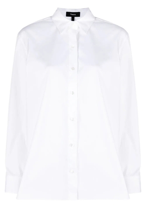 Theory long-sleeve cotton-blend shirt - White