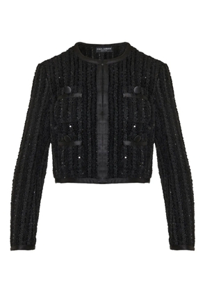 Dolce & Gabbana sequin-embellished tweed jacket - Black