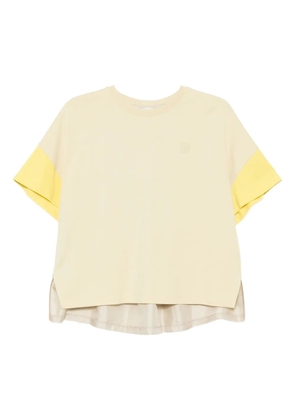 LOEWE logoed cotton and silk t-shirt - Yellow