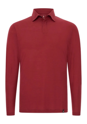 Boggi Milano long-sleeved wool-blend polo shirt - Red