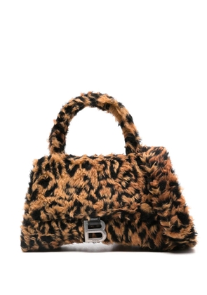 Balenciaga small Hourglass faux-fur mini bag - Brown