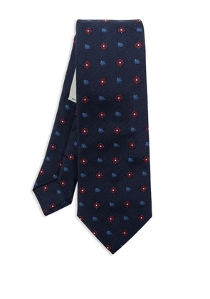 ETRO Pegaso-embroidered tie - Blue