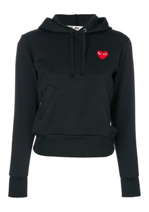 Comme Des Garçons Play heart-patch drawstring hoodie - Black