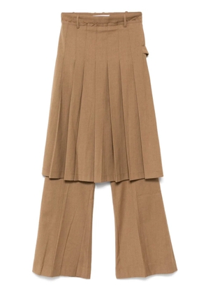 Rokh pleated skirt-trousers - Brown