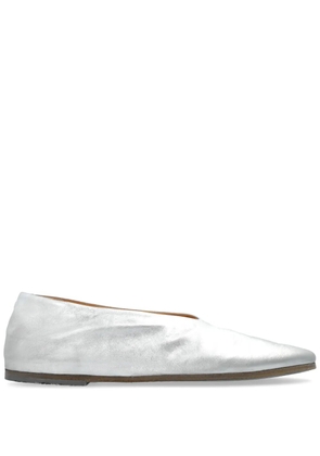 Marsèll pointed-toe leather ballerina shoes - Silver