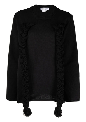 Comme Des Garçons Comme Des Garçons braided-detail long-sleeve jumper - Black