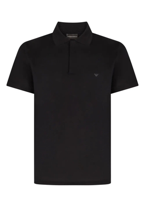 Emporio Armani logo-print polo shirt - Black