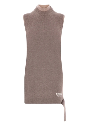 FENDI knitted mini dress - Brown