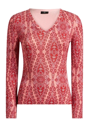 ETRO paisley-print ribbed sweater - Pink
