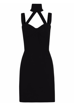 Dolce & Gabbana halterneck sable minidress - Black