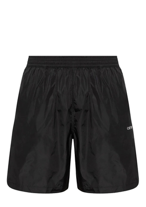 Off-White logo-print swim shorts - Black