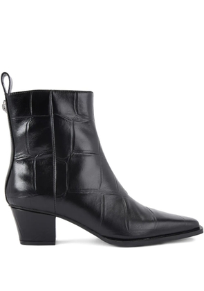 Kurt Geiger London 48mm croc-embossed eagle ankle boots - Black