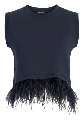 Cinq A Sept feather-trim tank top - Blue
