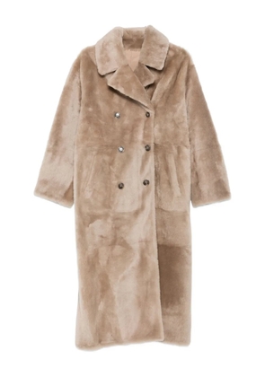 Yves Salomon sheepskin double-breasted coat - Neutrals