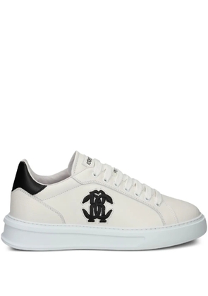 Roberto Cavalli Mirror Snake-appliqué sneakers - White