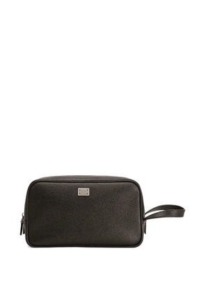 Dolce & Gabbana logo-plaque wash bag - Black