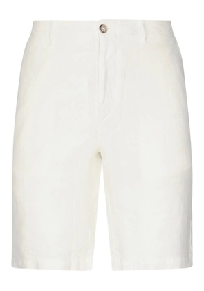 Fedeli bellows-pocket linen shorts - White