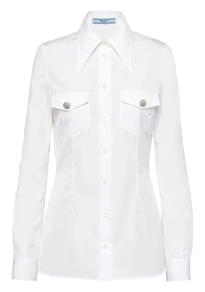 Prada jewel-buttons poplin shirt - White