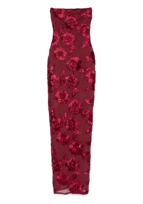 ROTATE BIRGER CHRISTENSEN floral-appliqué maxi dress - Red
