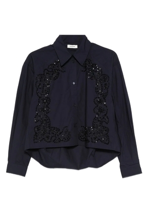 SANDRO floral embroidered shirt - Blue