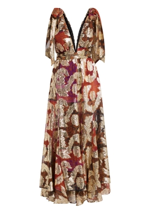 FARM Rio abstract-pattern print maxi dress - Red