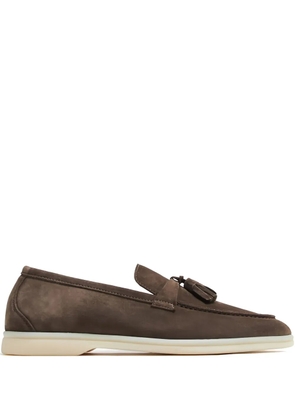 Scarosso Leandra tassel-suede loafers - Brown