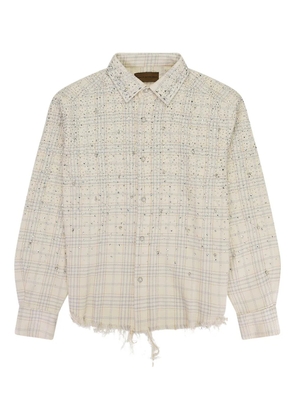 BIRTH OF ROYAL CHILD rhinestone-embellished 'Beige' shirt - White