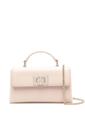 Furla logo-buckle leather tote bag - Neutrals