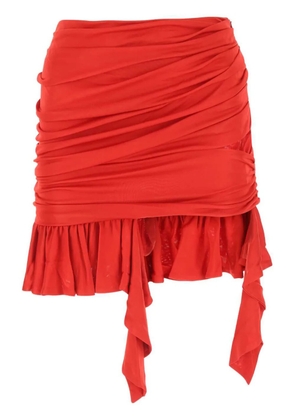 ANDREĀDAMO ruffle-detailing mini skirt - Red