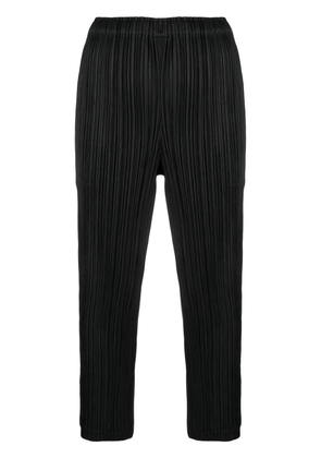 Pleats Please Issey Miyake pleated cropped trousers - Black