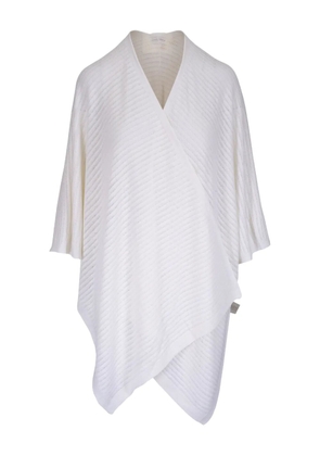 Kinross Cashmere linen poncho - White