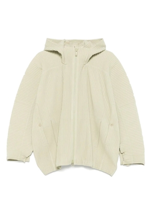 Homme Plissé Issey Miyake plissé hooded jacket - Green
