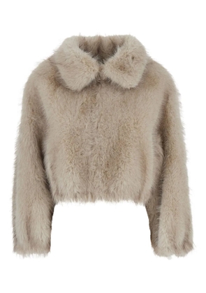 VALENTINI 1972 collared faux-fur jacket - Neutrals