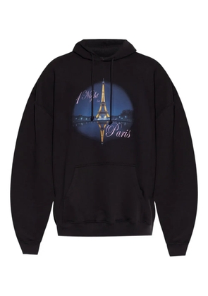 VETEMENTS Night In Paris-print hoodie - Black