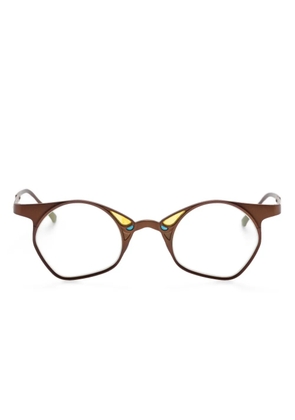 Rigards geometric-frame glasses - Brown