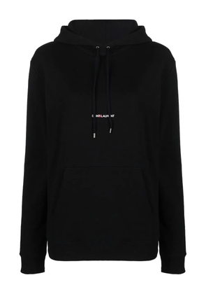Saint Laurent logo-print drawstring hoodie - Black