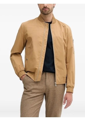 BOSS embroidered-logo bomber jacket - Brown