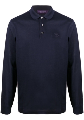 Ralph Lauren Purple Label long-sleeved logo polo shirt - Blue