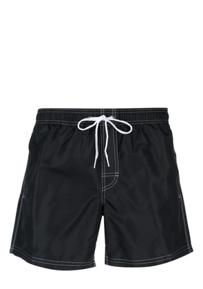 Sundek logo-patch striped swim shorts - Black