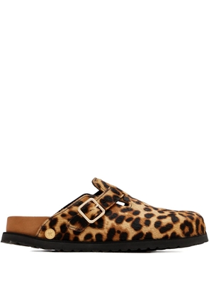 BIRKENSTOCK 1774 Boston leopard-pattern sandals - Brown