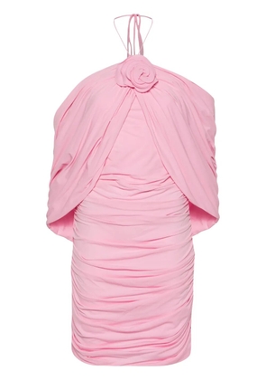 Magda Butrym flower-appliqué ruched mini dress - Pink
