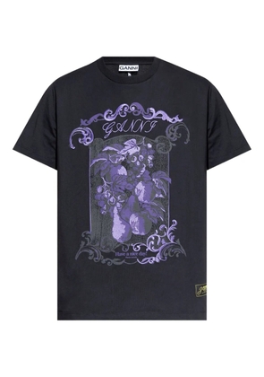GANNI cotton T-shirt - Black