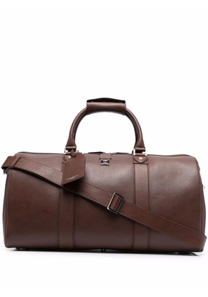 Aspinal Of London Boston pebbled large holdall bag - Brown