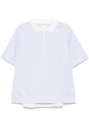 sacai striped polo shirt - Blue