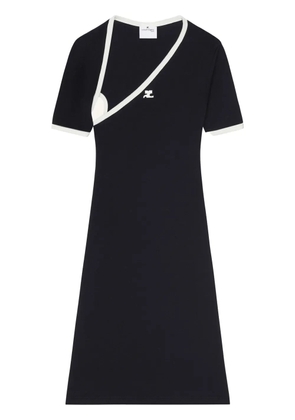 Courrèges asymmetric-neck mini dress - Black
