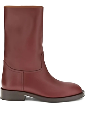 Loro Piana leather mid-calf boots - Red